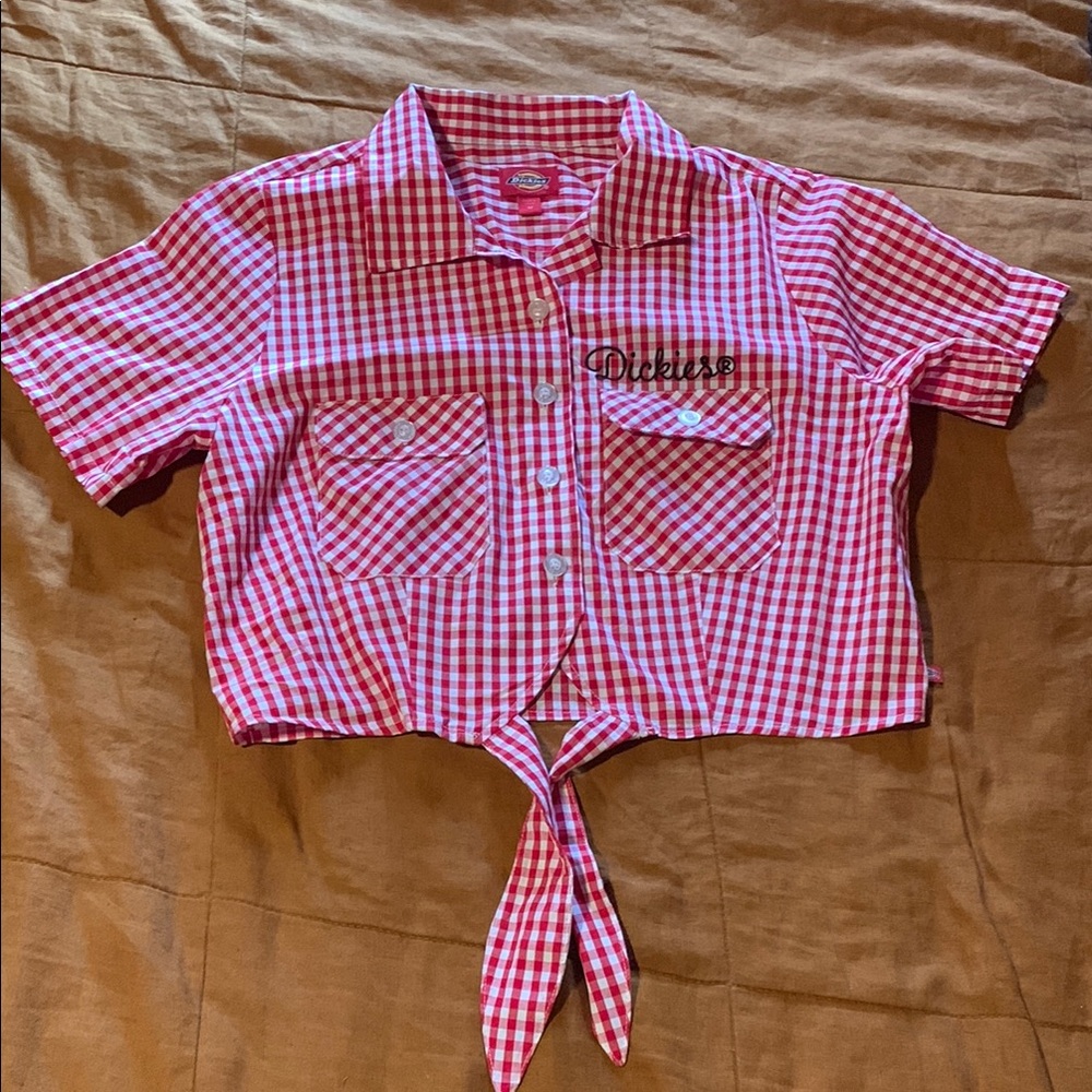 Dickies Red Checkered tie Shirt
